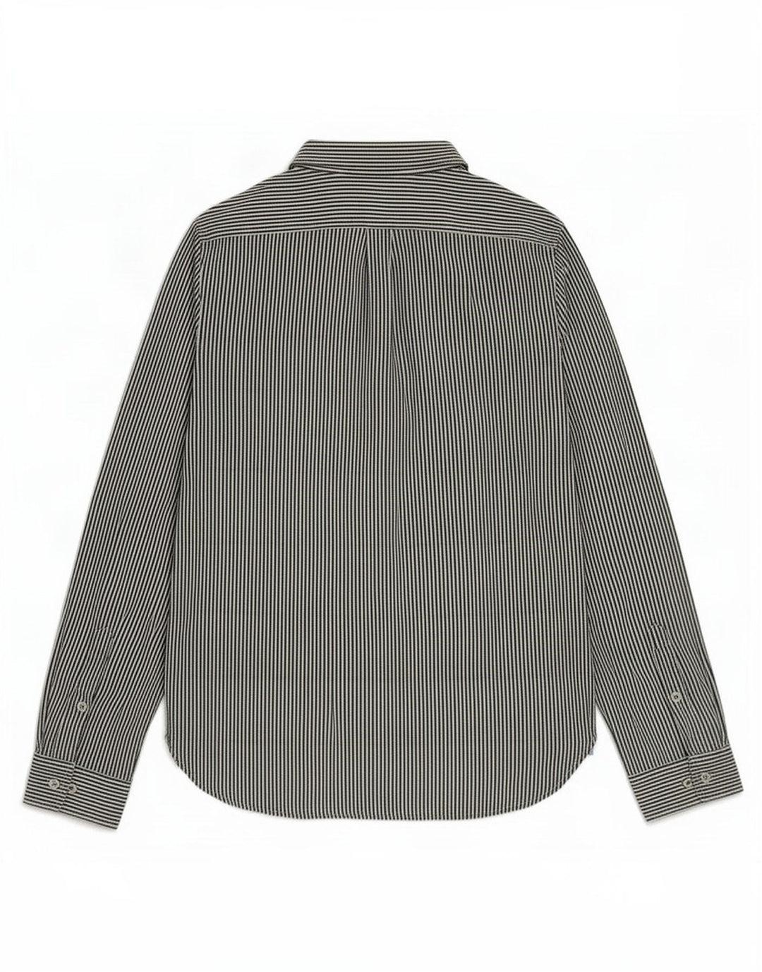 Camicia pullover vintage da uomo in cotone gessato blu medio