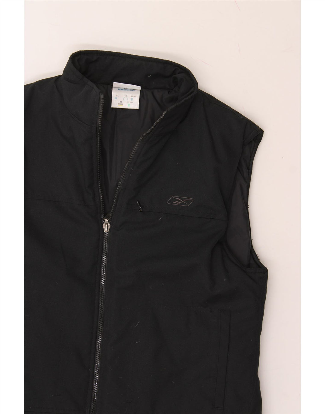 REEBOK Womens Gilet UK 16 Large Black Polyester Vintage Reebok and Second-Hand Reebok from Messina Hembry 