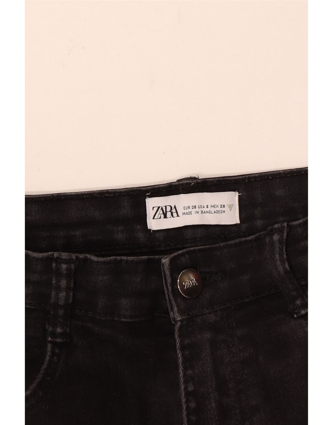 Jeans affusolati da donna Zara EU 38 piccoli W28 L26 neri