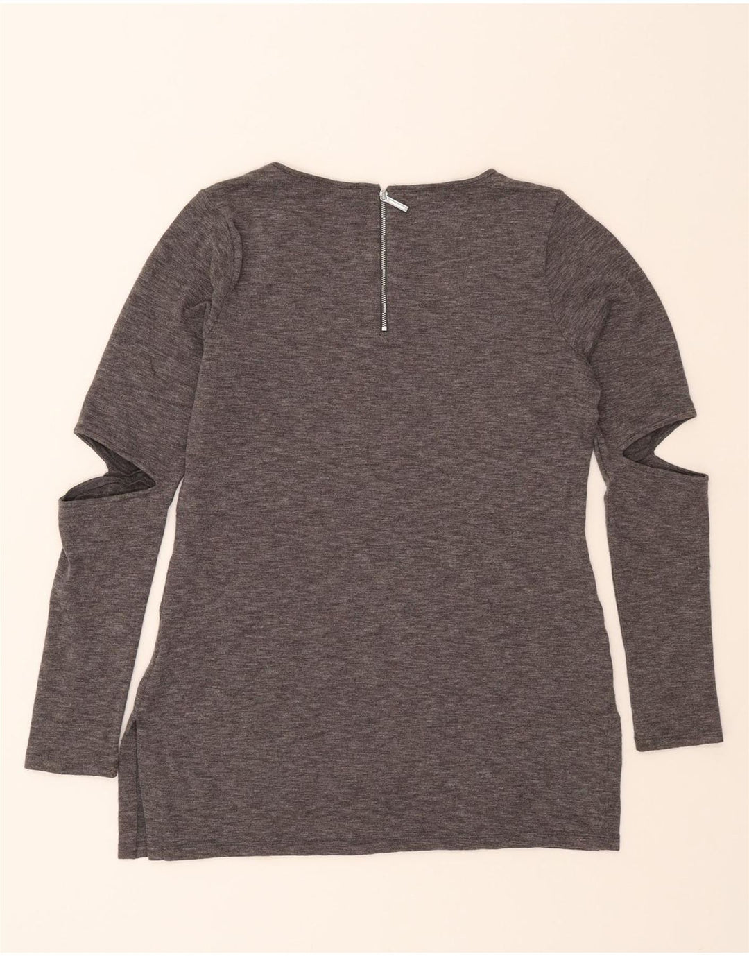 MICHAEL KORS Womens Boat Neck Jumper Sweater UK 14 Medium Grey Polyester Vintage Michael Kors and Second-Hand Michael Kors from Messina Hembry 