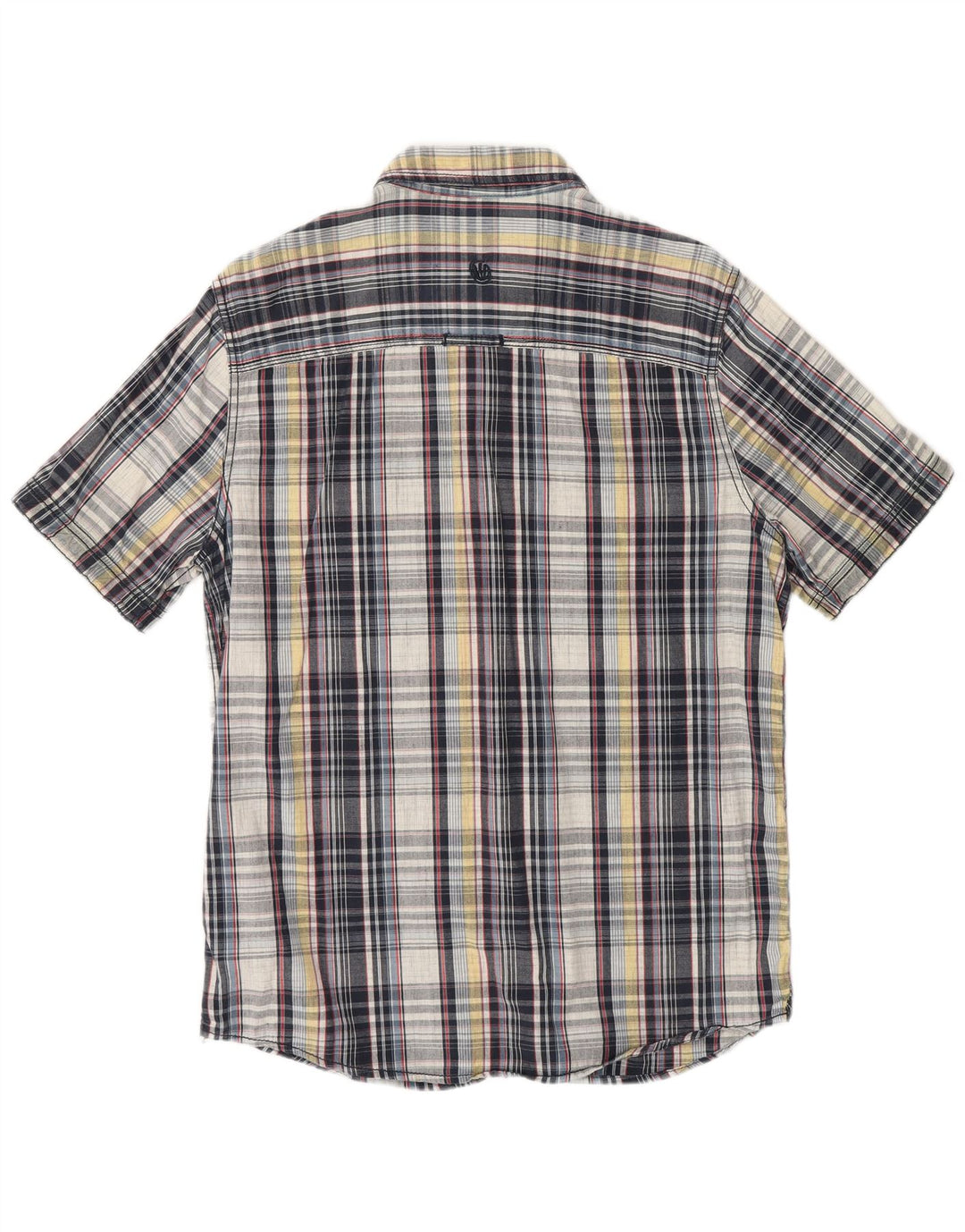 FAT FACE Camicia da uomo a maniche corte vestibilità classica a quadri multicolore medio