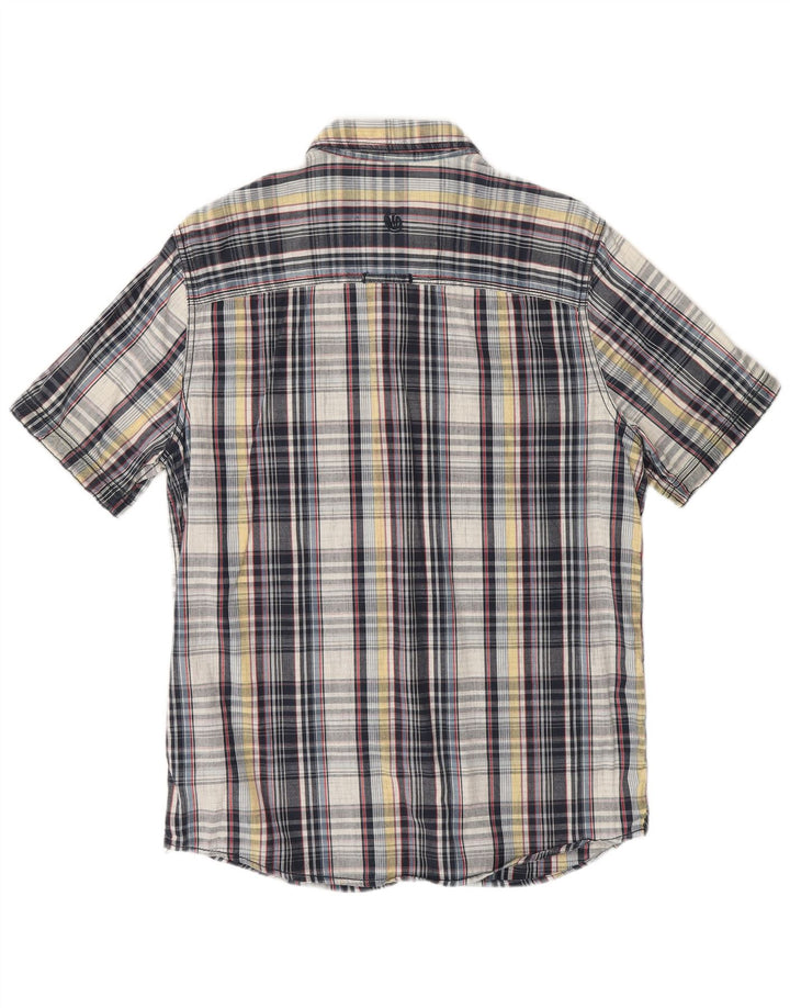 FAT FACE Camicia da uomo a maniche corte vestibilità classica a quadri multicolore medio