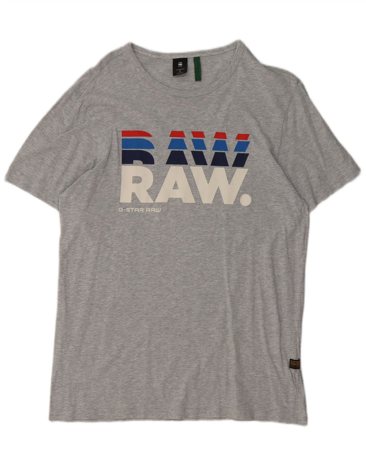 T-shirt grafica da uomo G-STAR Top in cotone chiazzato grigio medio