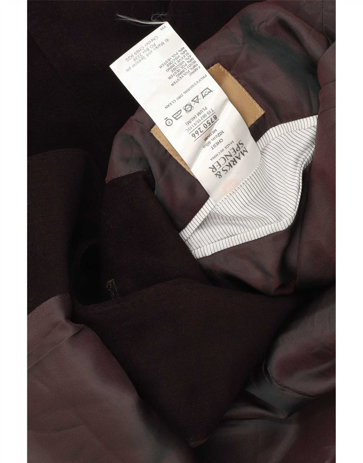 Giacca blazer a 2 bottoni da uomo Marks & Spencer UK 40 poliestere marrone medio