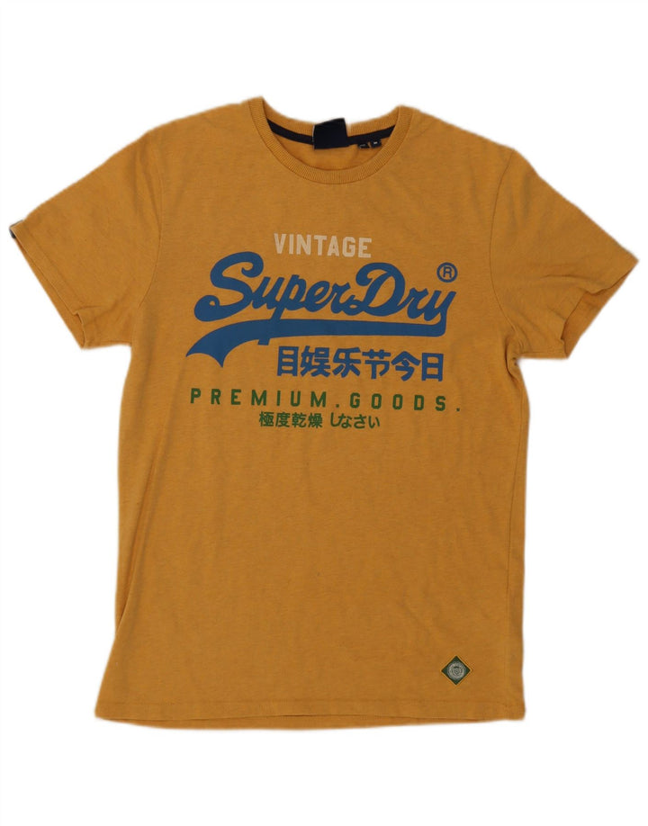 T-shirt grafica da uomo Superdry Top in cotone giallo medio