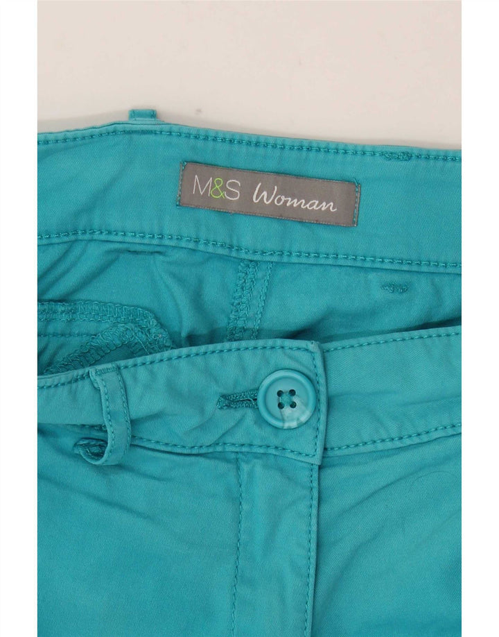 Pantaloni Capri da donna Marks & Spencer UK 10 Small W32 L18 Turchese