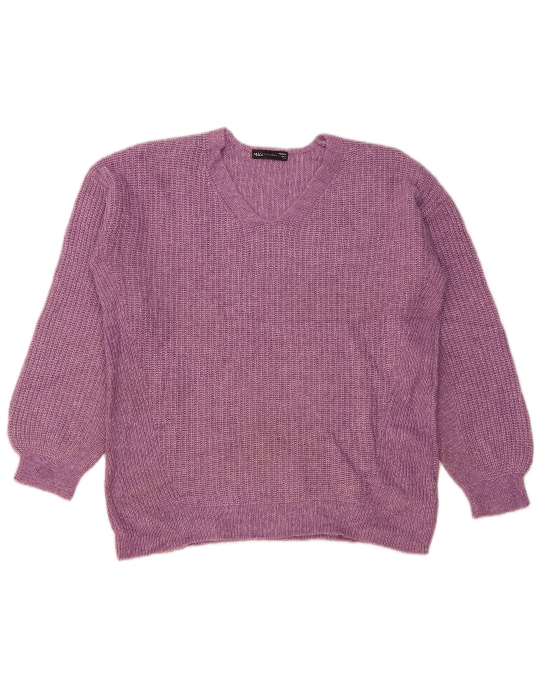 Maglione oversize con scollo a V da donna Marks & Spencer UK 14 Viola medio