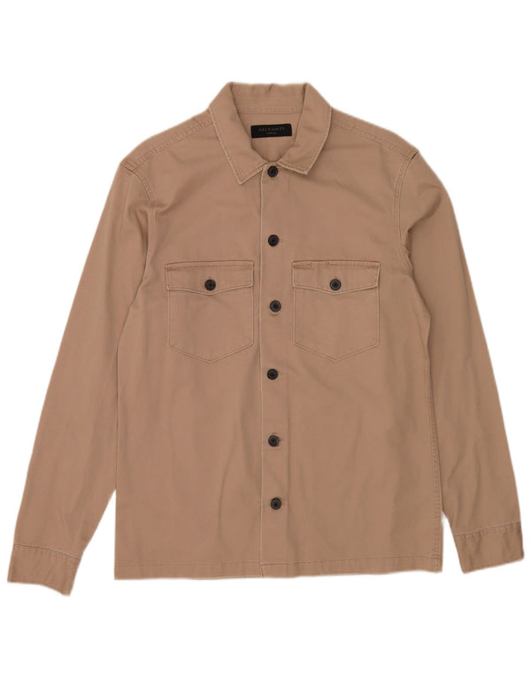 Camicia da uomo All Saints in cotone beige medio