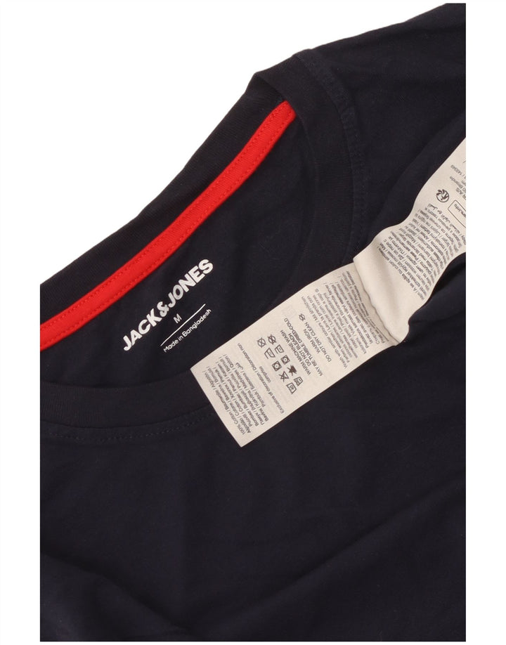Jack & Jones Top da uomo a maniche lunghe in cotone blu navy medio