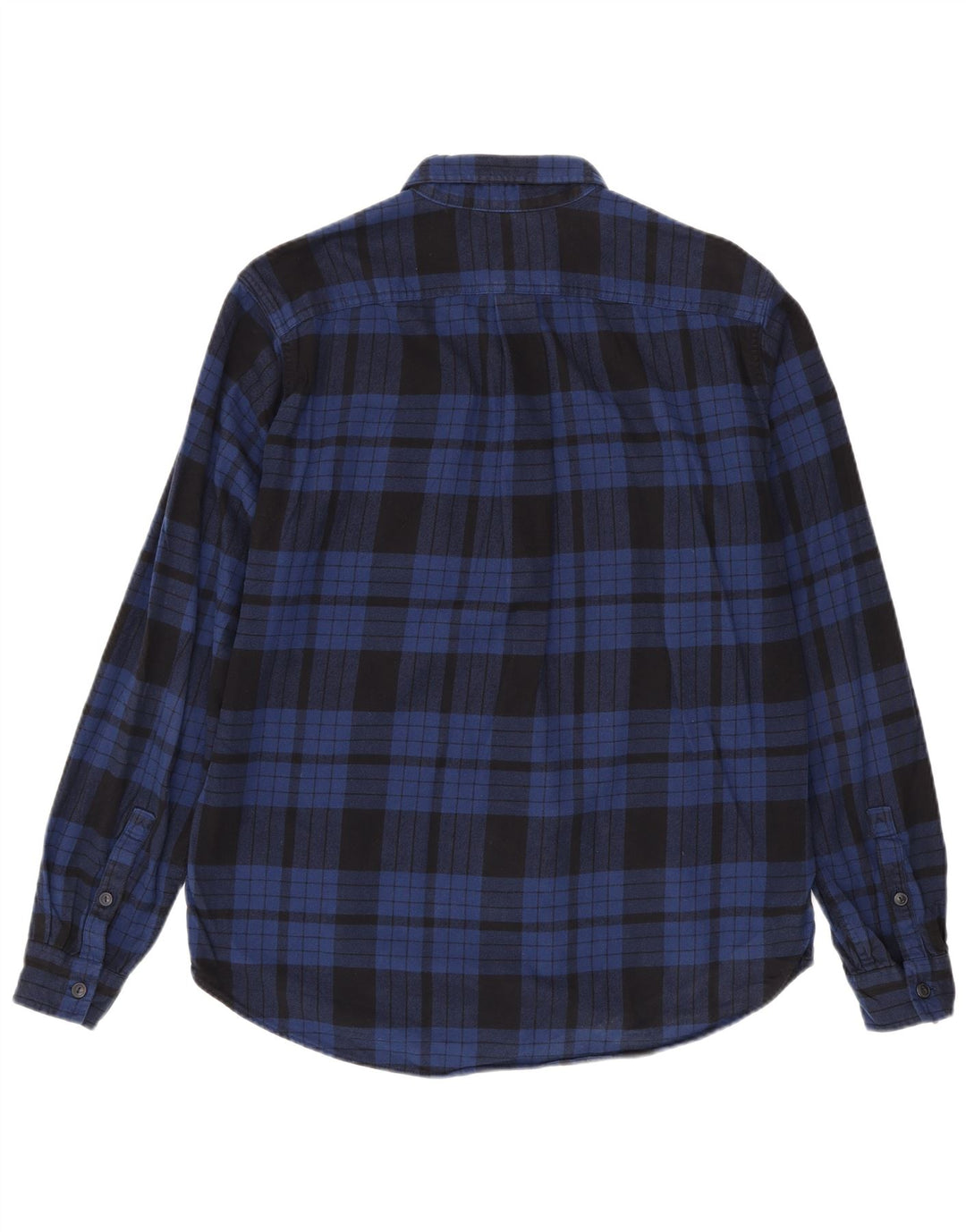 Eddie Bauer Camicia da uomo in flanella dalla vestibilità comoda e alta, a quadri blu navy grandi