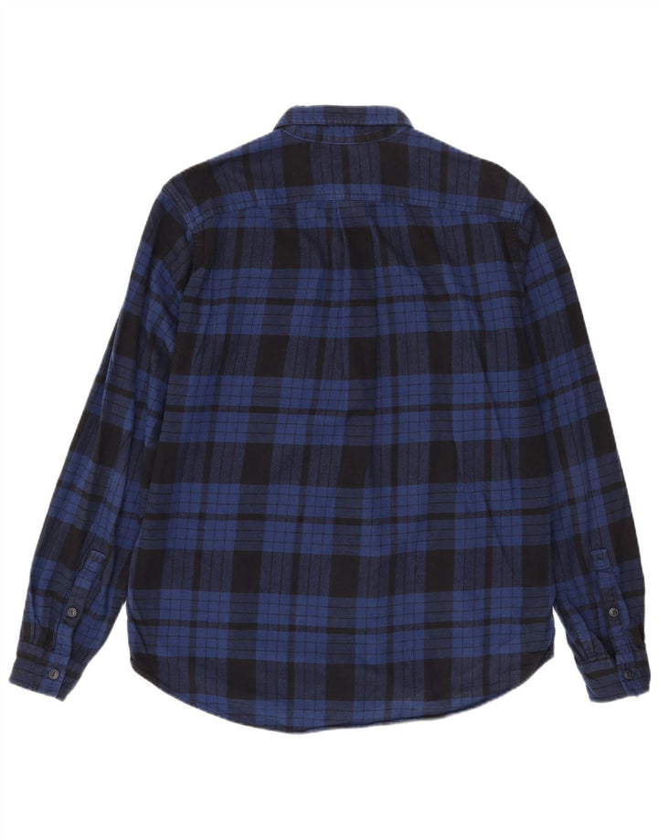 Eddie Bauer Camicia da uomo in flanella dalla vestibilità comoda e alta, a quadri blu navy grandi