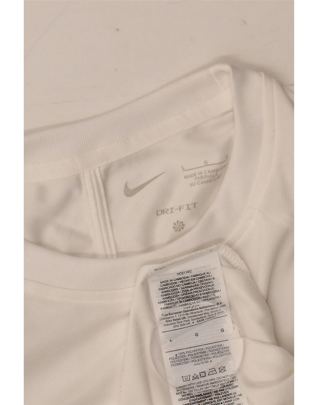 T-shirt Nike Dri Fit da uomo, grande, in poliestere color block bianco
