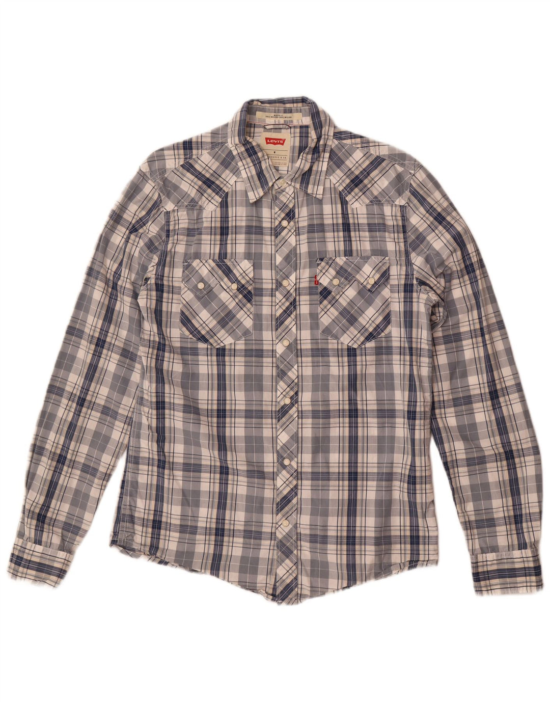 Camicia Levi's da uomo dal taglio moderno in cotone a quadri blu navy medio
