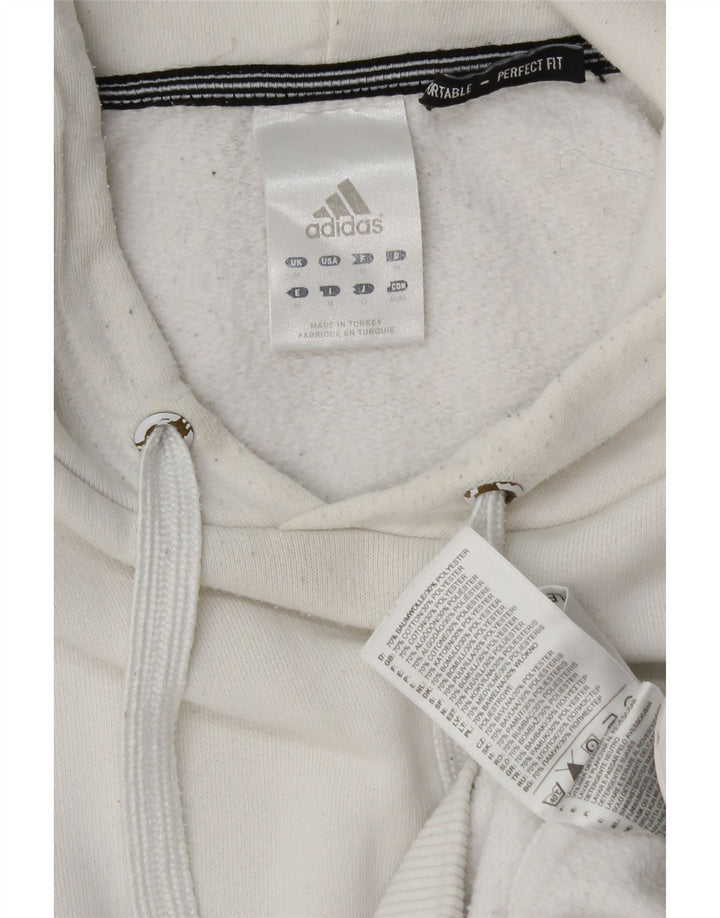 Felpa con cappuccio da uomo Adidas, cotone bianco medio