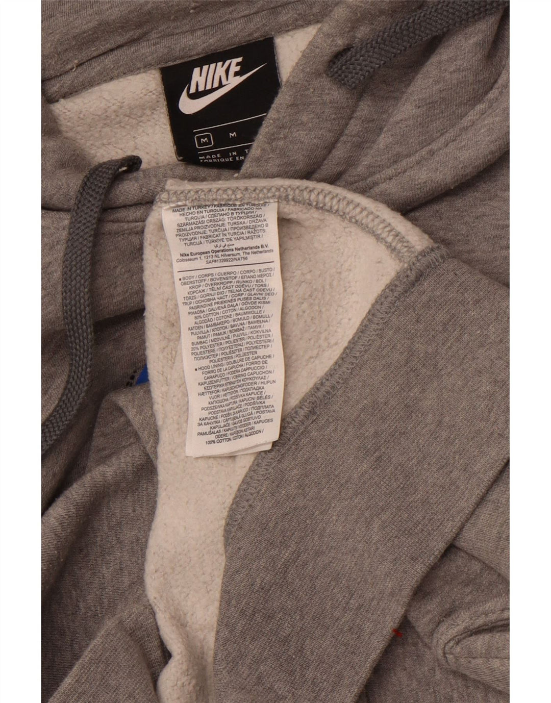 NIKE Felpa con cappuccio grafica da uomo in cotone grigio medio sportivo