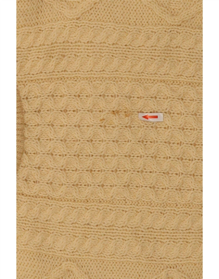 arancrafts Maglione girocollo da uomo in lana beige medio