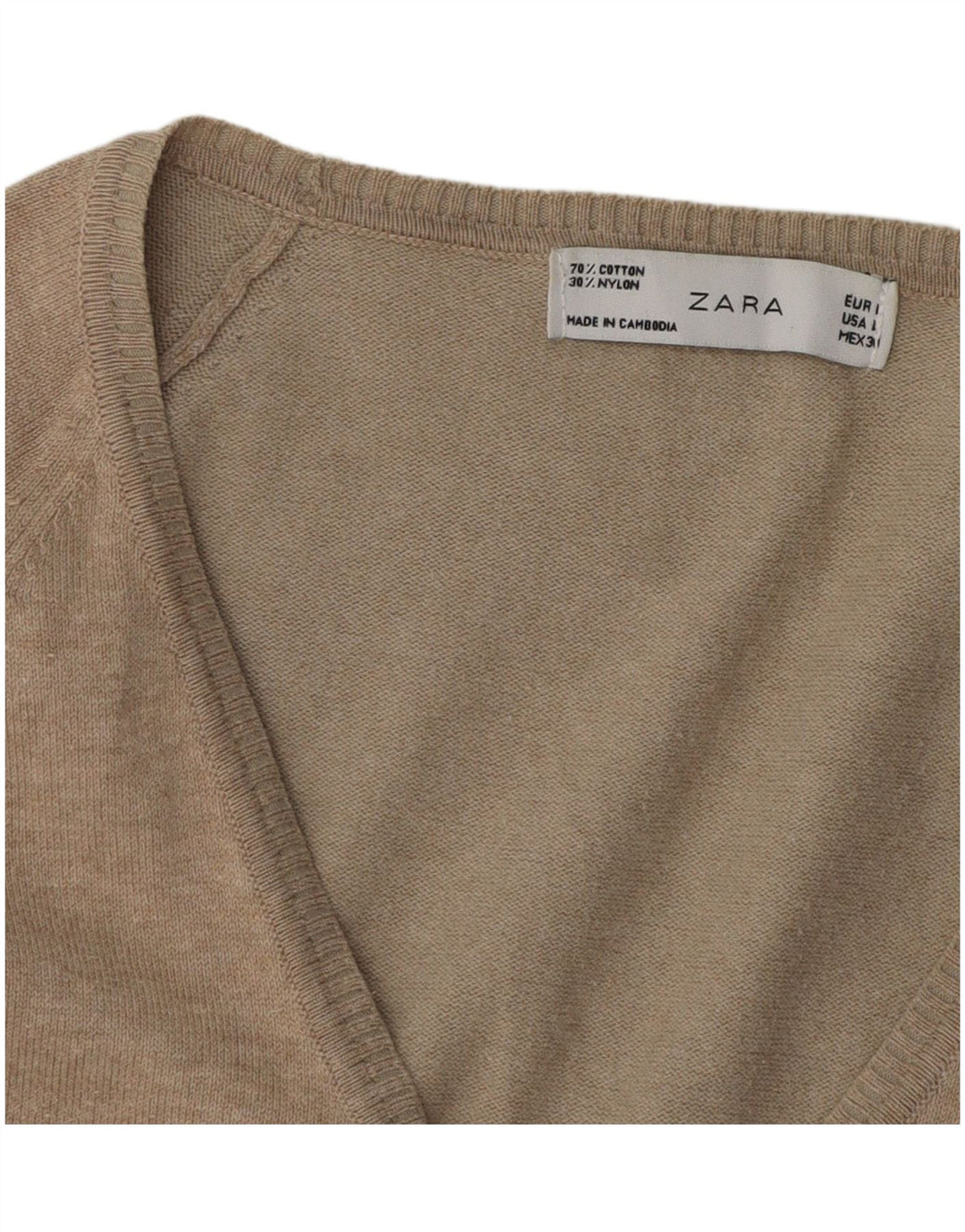 Maglione cardigan da donna Zara UK 14 grande nylon grigio