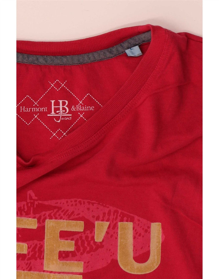 T-shirt grafica da uomo Harmont & Blaine Top grande in cotone rosso