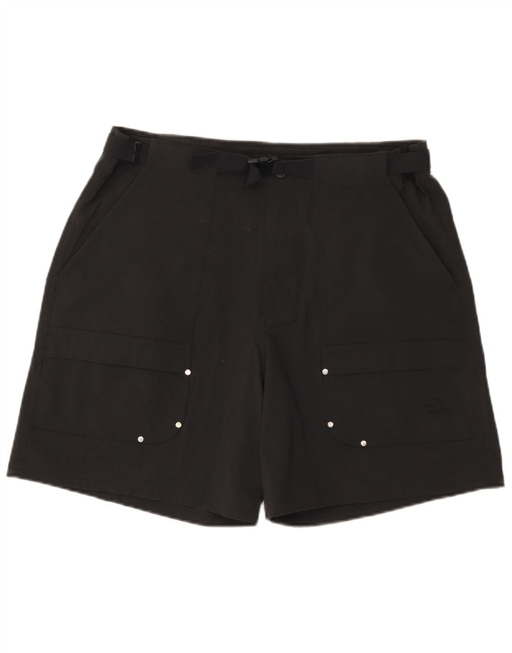 Pantaloncini cargo Adidas da uomo grandi W36 neri in poliammide