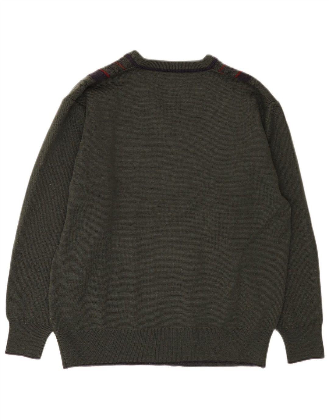 Maglione da uomo con scollo a V Gabicci, lana color block medio kaki