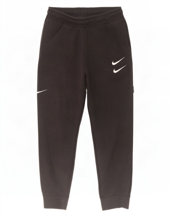 Pantaloni da tuta con grafica Nike Swoosh da uomo, pantaloni da jogging, cotone medio nero