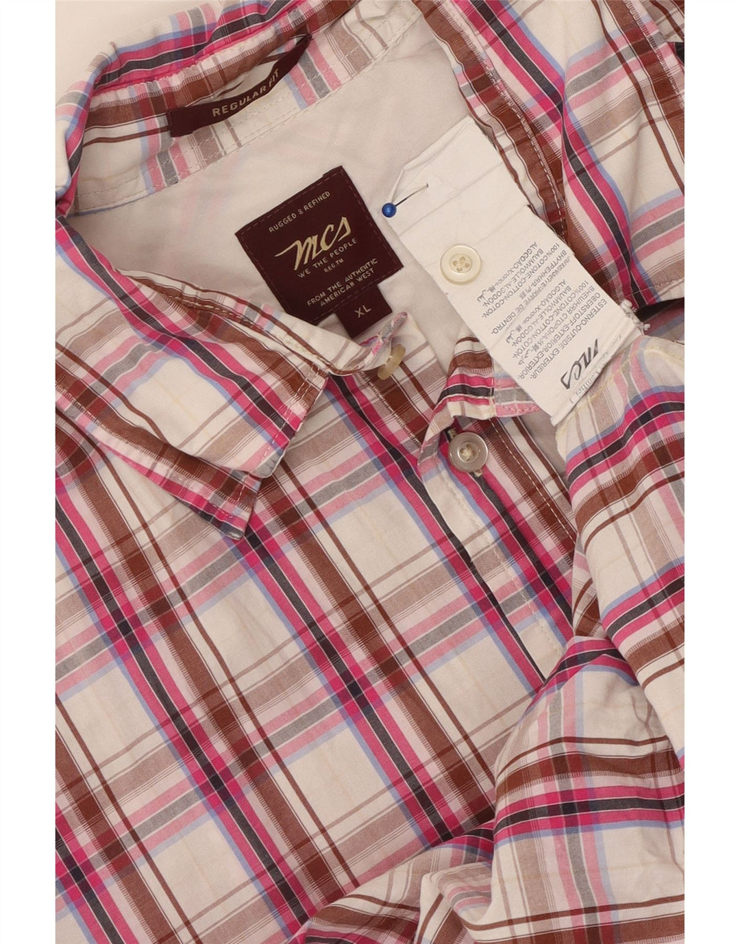 MARLBORO CLASSICS Camicia da uomo vestibilità regolare XL in cotone a quadri multicolore
