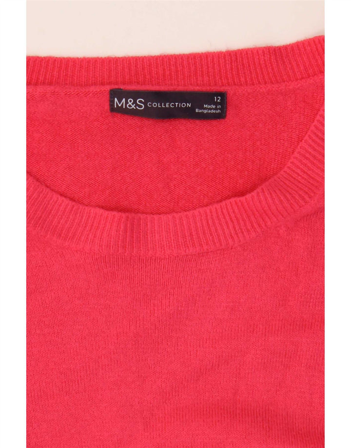 Maglione maglione girocollo da donna Marks & Spencer UK 12 Rosa medio