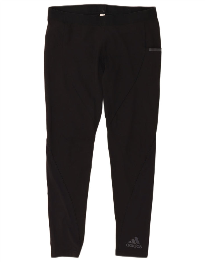 Leggings corti ADIDAS da donna UK 12 nylon nero medio