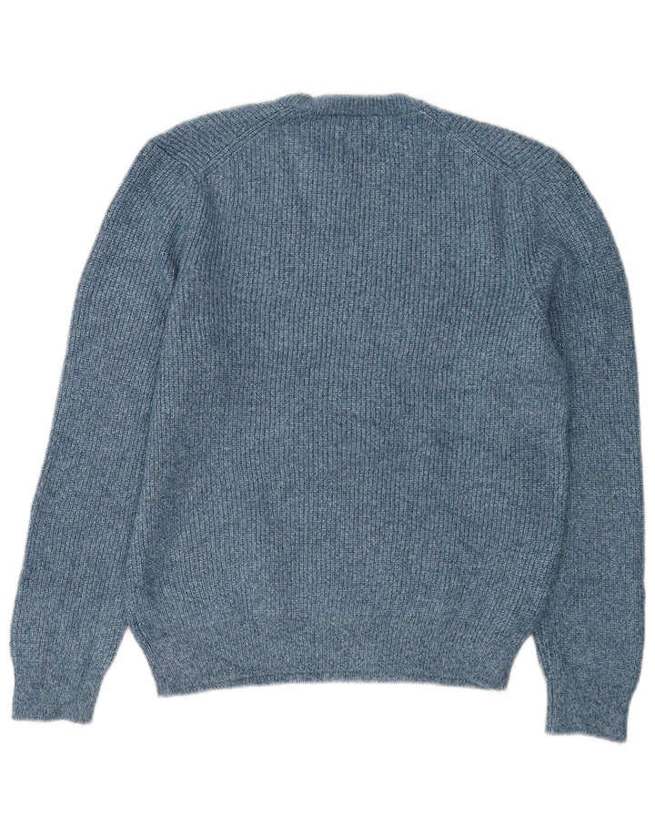 Maglione maglione girocollo da uomo Marks & Spencer blu medio in poliammide screziato