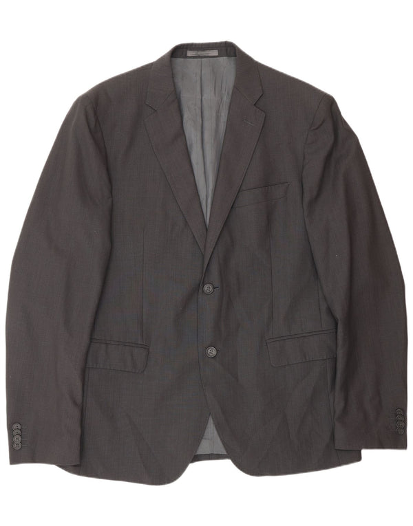 Giacca blazer a 2 bottoni da uomo Calvin Klein IT 52 XL lana grigia
