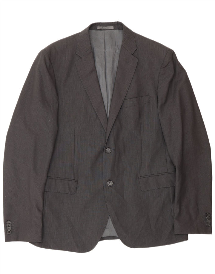 Giacca blazer a 2 bottoni da uomo Calvin Klein IT 52 XL lana grigia