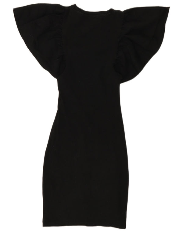 Abito aderente a pipistrello da donna Zara UK 8 piccolo in cotone nero