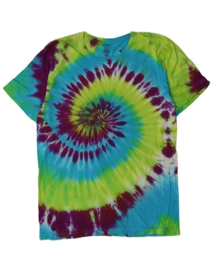 T-shirt da uomo Izod Top grande in cotone tie-dye multicolore Hippie