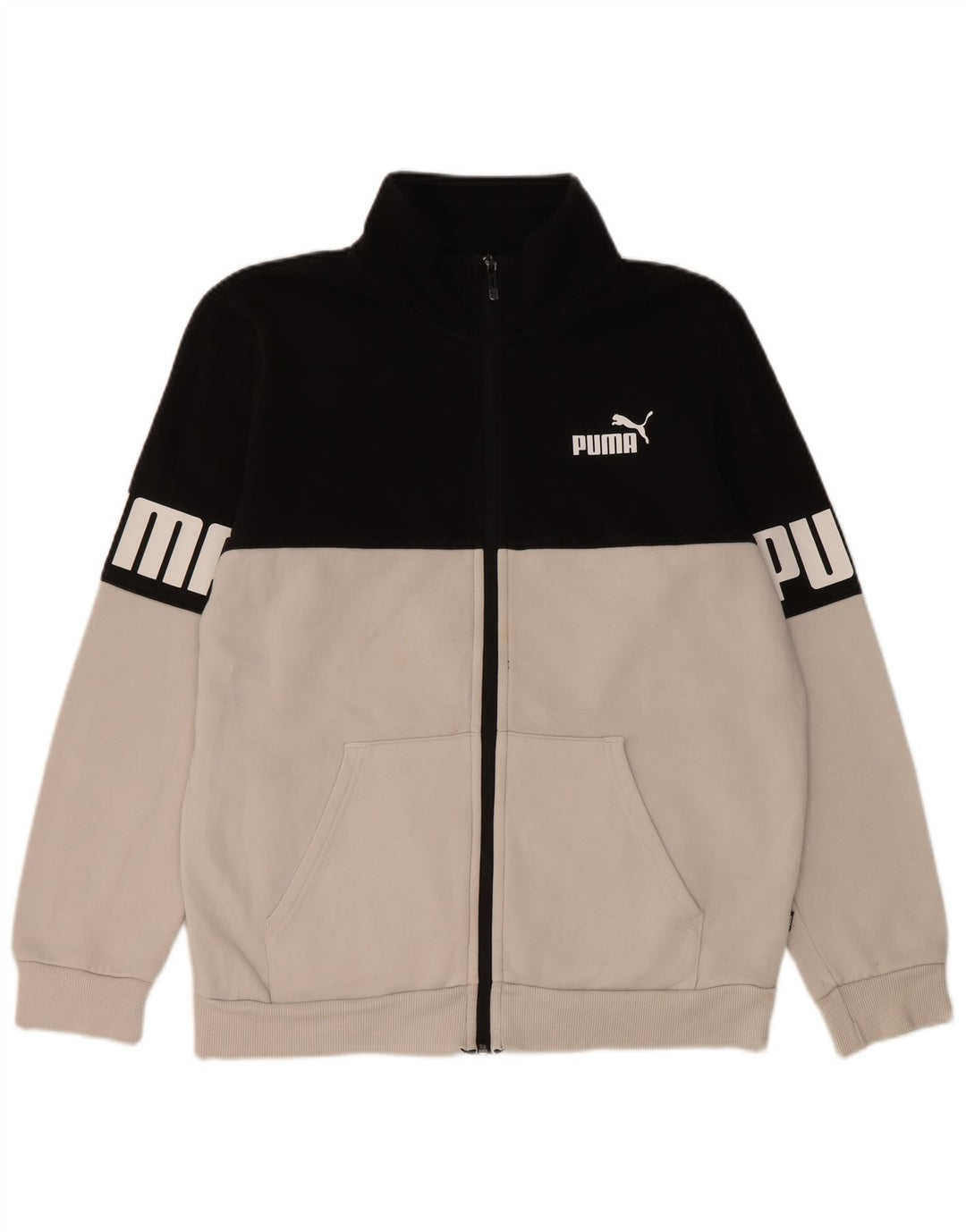 Giacca da ginnastica grafica da uomo Puma, cotone color block medio nero