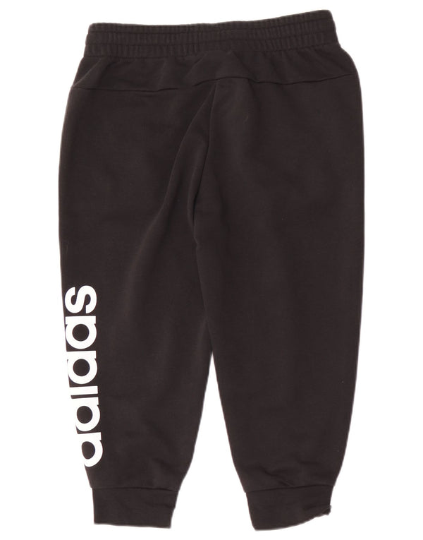 Adidas Pantaloni da tuta da donna con grafica Capri Joggers UK 8/10 Small Nero