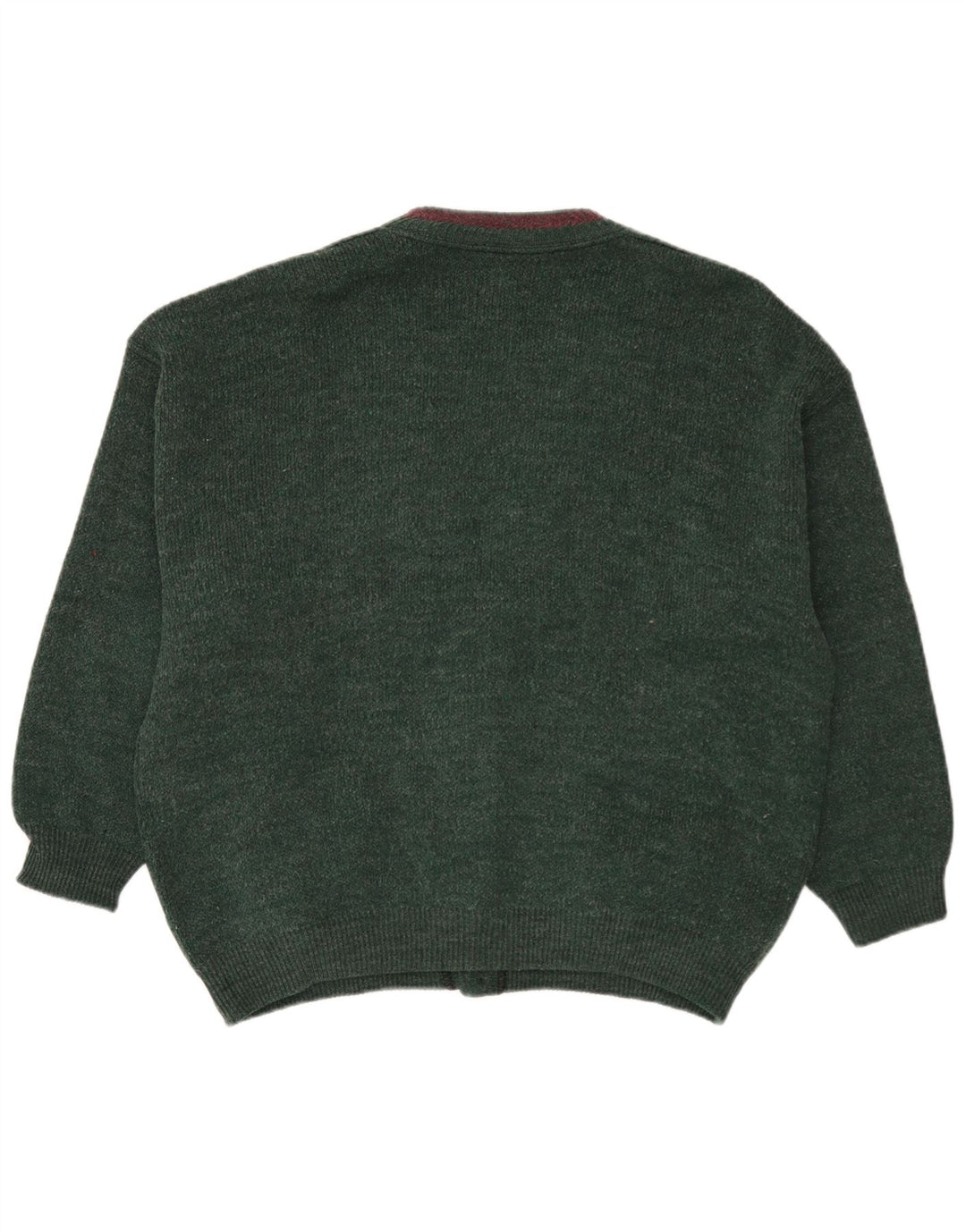 Maglione cardigan da uomo vintage XL in lana verde