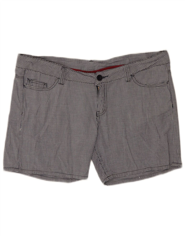 Converse Pantaloncini casual da donna grandi W34 in cotone a quadretti blu navy