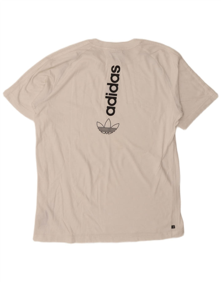 T-shirt grafica da uomo ADIDAS Top grande in cotone bianco