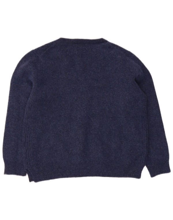 Polo Ralph Lauren Maglione da donna con scollo a V UK 14 Grande lana blu navy