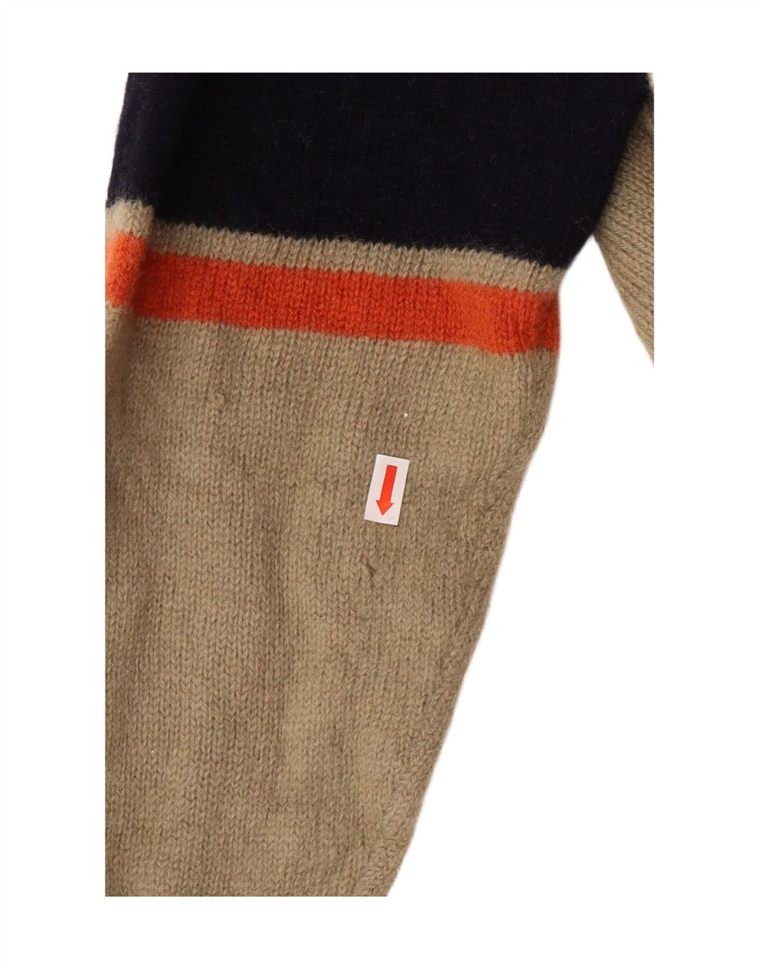 Maglione Kappa da donna con zip e collo, classico in lana a righe beige medio