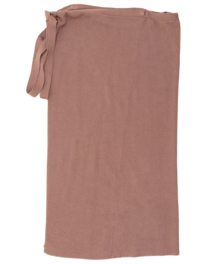 Gonna a portafoglio in maglia Zara da donna media W28 viscosa marrone