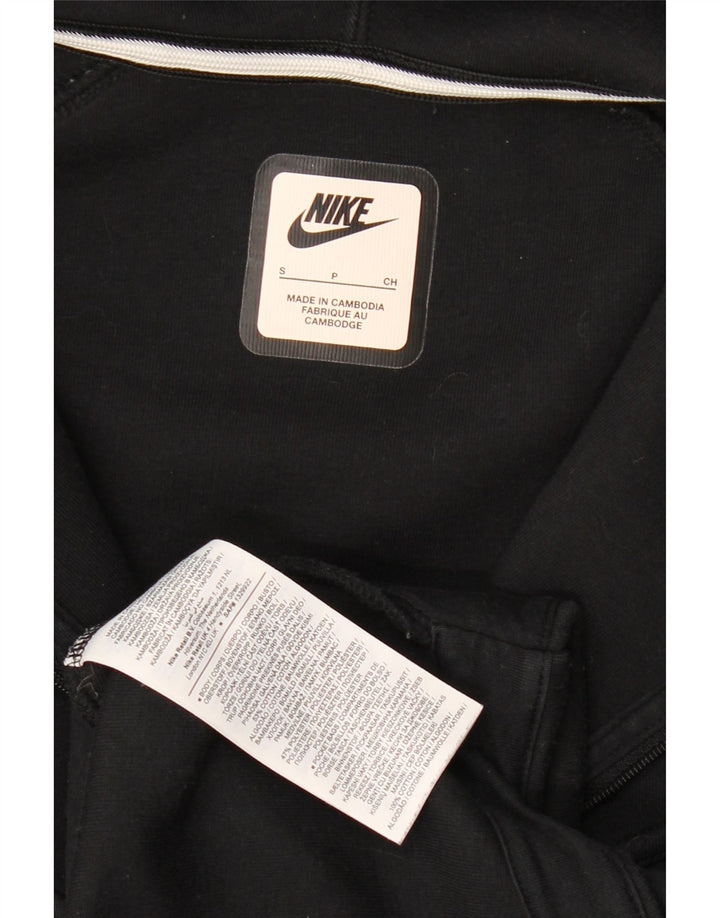 Felpa con cappuccio e zip Nike da uomo piccola in cotone nero