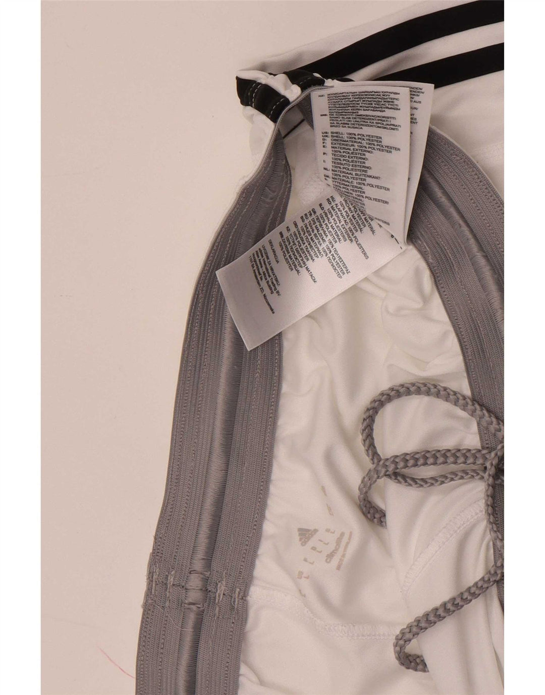 Pantaloncini sportivi Adidas Climalite da uomo grandi in poliestere bianco