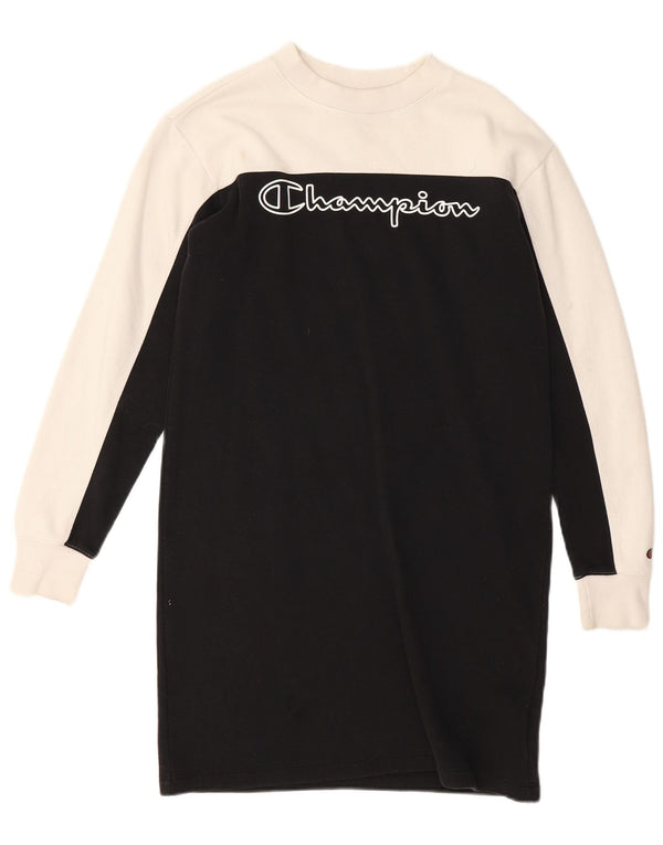 Abito in maglione grafico per ragazze Champion 13-14 anni XL nero a blocchi di colore