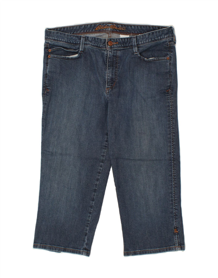 EDDIE BAUER Womens Capri Jeans US 12 Large W32 L20 Navy Blue Cotton Vintage Eddie Bauer and Second-Hand Eddie Bauer from Messina Hembry 