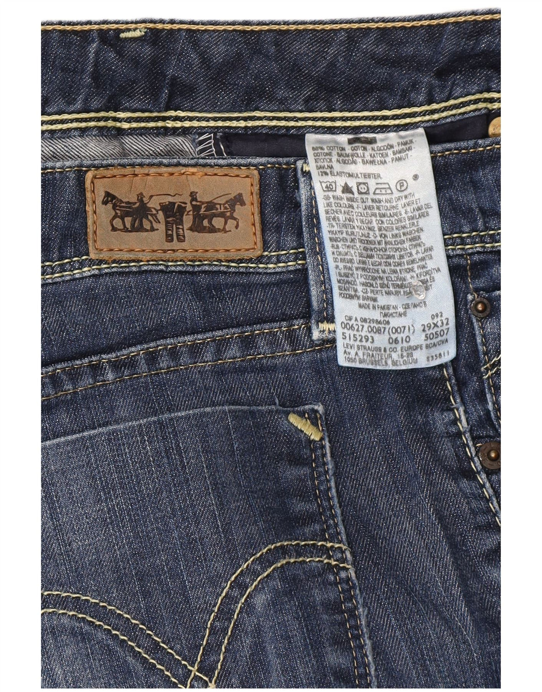 Jeans dritti 627 da donna Levi's W29 L28 cotone blu navy