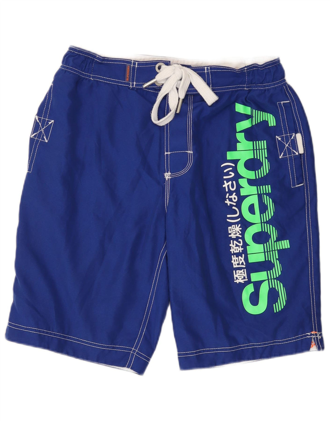 Pantaloncini da bagno grafici da uomo Superdry in poliestere blu medio