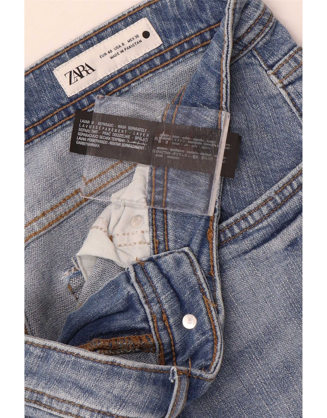 Jeans dritti da donna Zara EU 40 medio W30 L29 cotone blu