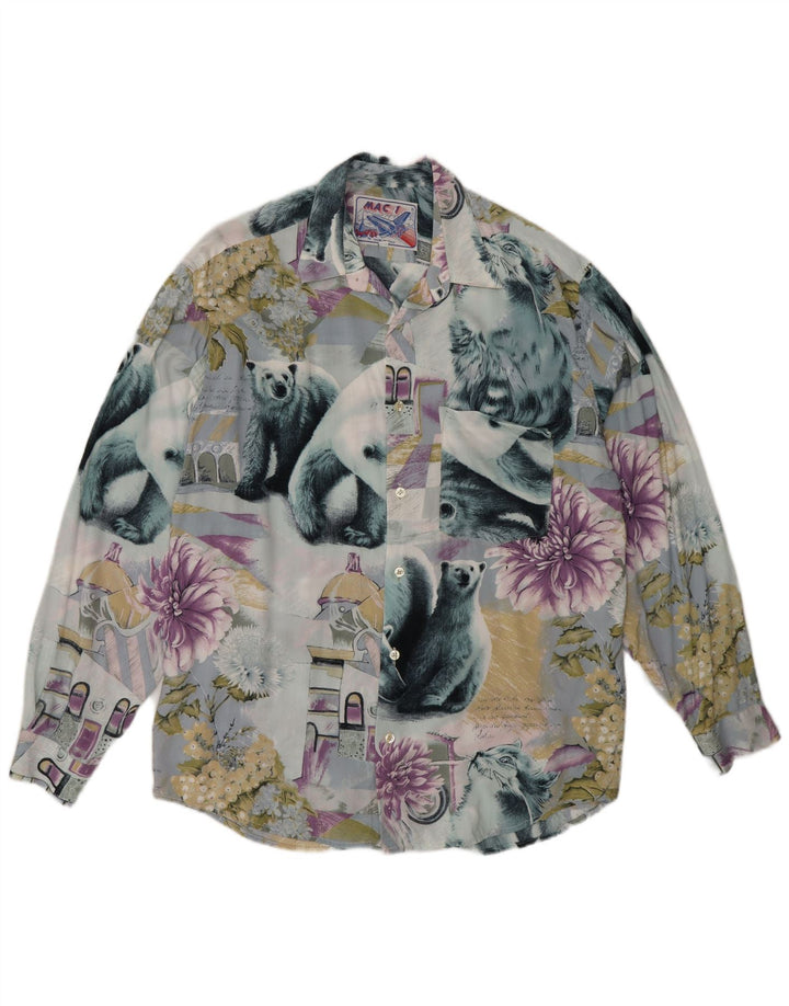 Camicia vintage da uomo patchwork medio multicolore