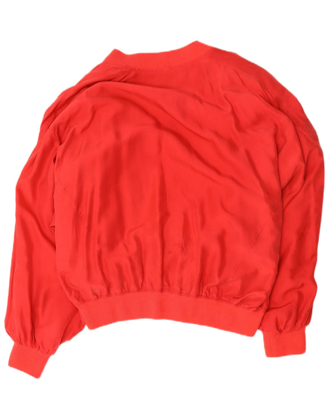 Giubbotto bomber grafico da uomo vintage UK 42 XL seta rossa